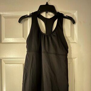 Lululemon Turbo Cut Out Open Back Black Racerback Tank Top
